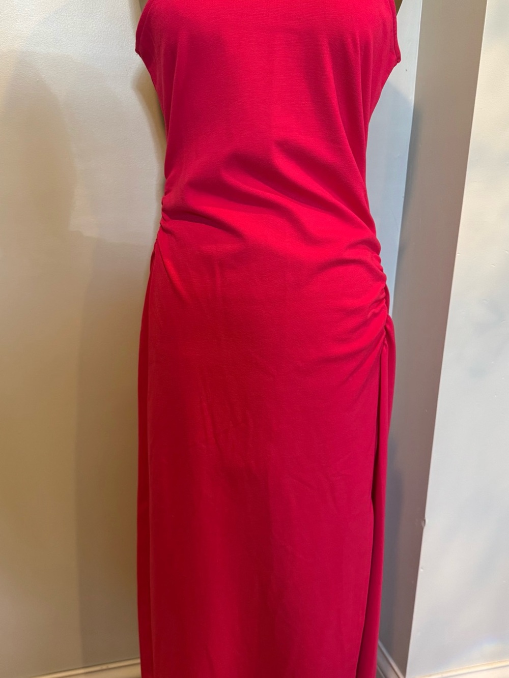 A New Day Hot Pink Sleeveless Maxi Dress with Side Ruching size S